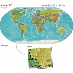 Painel Adesivo Mapas Mundi Países M02