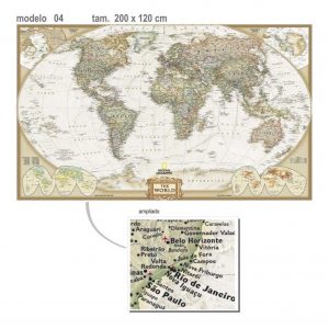 Painel Adesivo Mapas Mundi Países M04