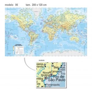 Painel Adesivo Mapas Mundi Países M06
