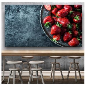 Painel Adesivo Cozinha Morango Frutas S240