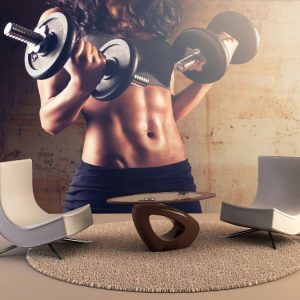 Painel Adesivo Academia Musculação Exercícios GG161