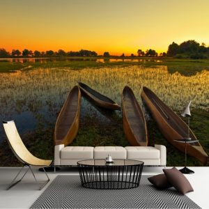 Painel Adesivo Natureza Rio Barco GG384