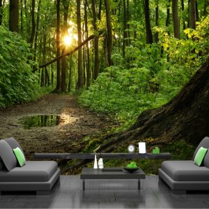 Painel Adesivo Natureza Floresta Árvore GG393