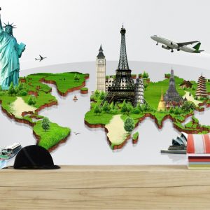 Painel Adesivo Mapas Mundi Viagem M20
