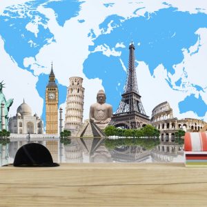 Painel Adesivo Mapas Mundi Viagem M21