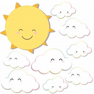 Adesivo Infantil Cartela Sol Nuvens C43