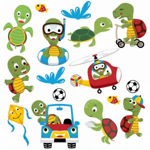 Adesivo Infantil Cartela Tartaruguinha C93