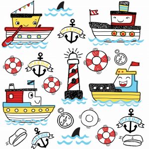 Adesivo Infantil Cartela Marinheiro Barco C95