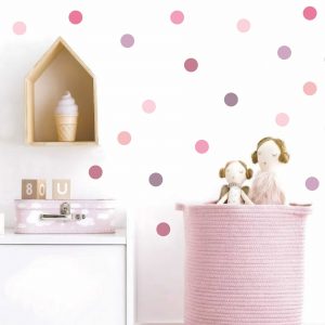 Adesivo Parede Bolinha Rosa Pastel Quarto Infantil 322un R09