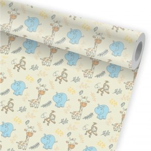 Papel de Parede Infantil Auto Adesivo Zoo Safari A01