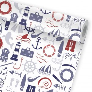 Papel de Parede Infantil Auto Adesivo Marinheiro Barco A09