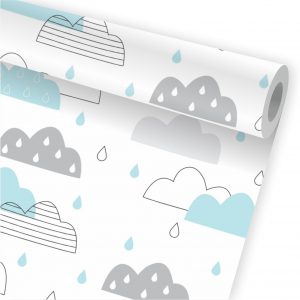 Papel de Parede Infantil Auto Adesivo Nuvens Céu A10