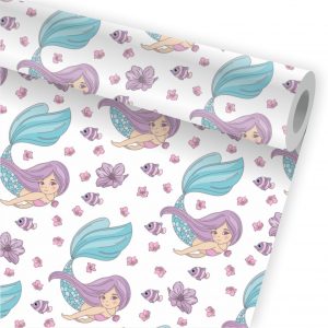 Papel de Parede Infantil Auto Adesivo Sereia A108