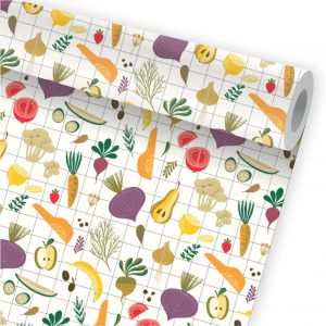 Papel de Parede Auto Adesivo Cozinha Legumes Temperos A128