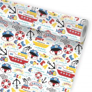 Papel de Parede Infantil Auto Adesivo Marinheiro A129