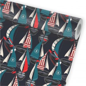 Papel de Parede Infantil Auto Adesivo Marinheiro Barco A137