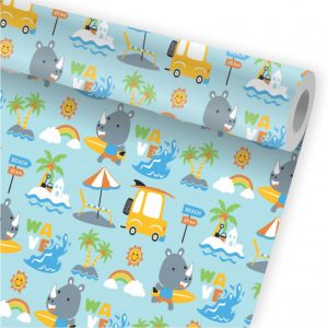 Papel de Parede Infantil Auto Adesivo Zoo Safari A147