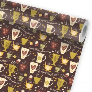 Papel de Parede Auto Adesivo Cozinha Xícara Café A216