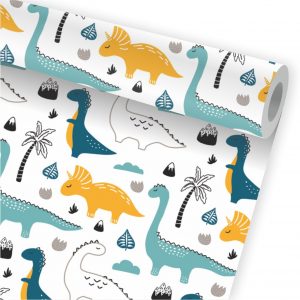 Papel de Parede Infantil Auto Adesivo Dino Dinossauro A25