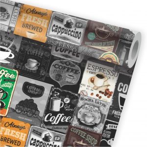 Papel de Parede Auto Adesivo Coffee Café Cafeteria Vintage A256
