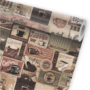 Papel de Parede Auto Adesivo Coffee Café Cafeteria Vintage A257