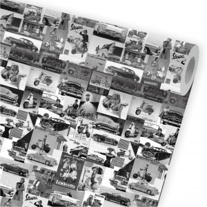 Papel de Parede Auto Adesivo Lambretta Carros Moto Revista Retro A282