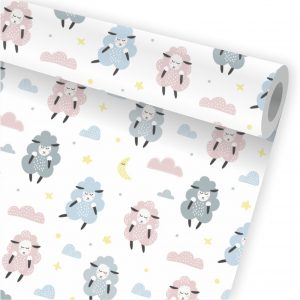 Papel de Parede Infantil Auto Adesivo Ovelha Carneirinho A30