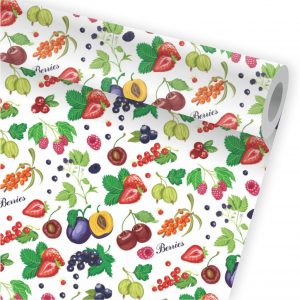 Papel de Parede Auto Adesivo Cozinha Frutas Frutaria A35