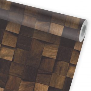 Papel de Parede Auto Adesivo Madeira Mosaico A385