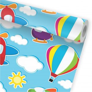 Papel de Parede Infantil Auto Adesivo Nuvens Céu Avião A396