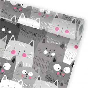 Papel de Parede Infantil Auto Adesivo Gatos Pet A401