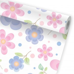 Papel de Parede Infantil Auto Adesivo Flores Jardim A413