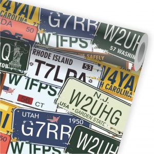 Papel de Parede Auto Adesivo Placa Carros Estados Unidos A425