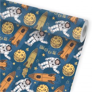 Papel de Parede Infantil Auto Adesivo Astronauta Espaço A45