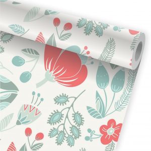 Papel de Parede Auto Adesivo Tropical Flores Folhagem A472