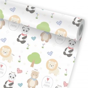 Papel de Parede Infantil Auto Adesivo Zoo Safari A72