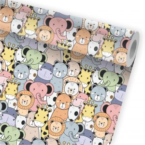 Papel de Parede Infantil Auto Adesivo Zoo Safari A74