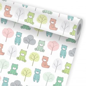 Papel de Parede Infantil Auto Adesivo Urso Ursinho A82