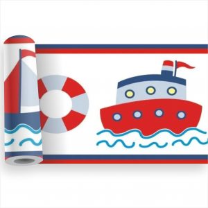 Adesivo Infantil Faixa Border Fundo do Mar Náutico Kit M05