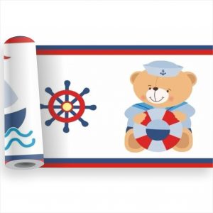 Adesivo Infantil Faixa Border Fundo do Mar Náutico Kit M04