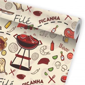 Papel De Parede Churrasqueira Carne Assada Maminha Filé A526