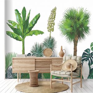 Adesivo De Parede Tropical Folhagem Coqueiro Parede G1010
