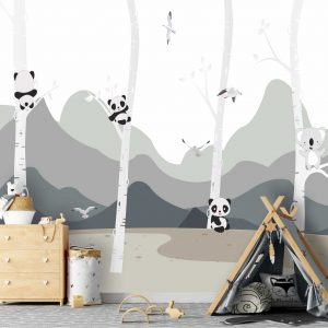 Adesivo Parede Infantil Floresta Ursinho Panda Painel G1067