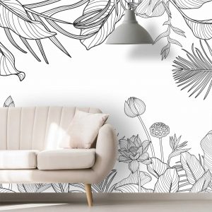 Adesivo Parede Tropical Folhagem Folhas Selva Painel G1079