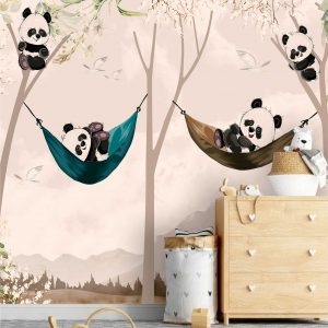Adesivo De Parede Infantil Floresta Urso Panda Painel G1118