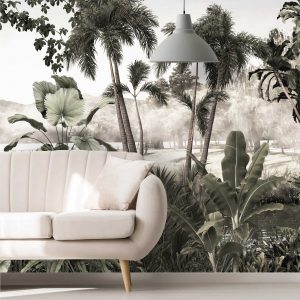 Adesivo Parede Palmeiras Selva Folhagem Folhas Painel G1138