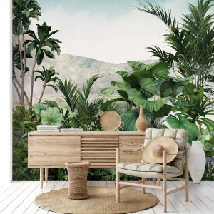 Adesivo Parede Floresta Selva Paisagem Folhas Painel G1140