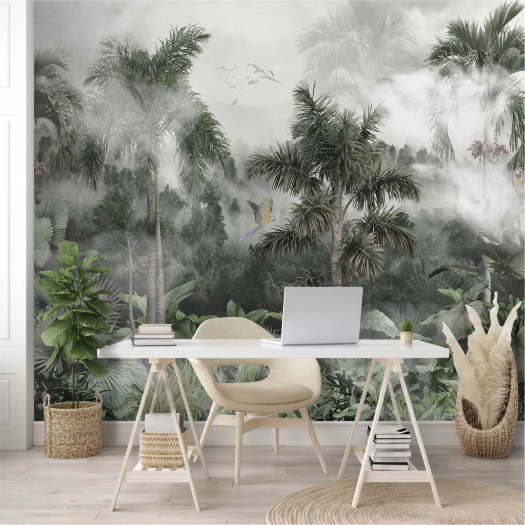 Adesivo De Parede Tropical Folhagem Floresta Painel G1156 Quartinho adesivo-de-parede-tropical-folhagem-floresta-painel-g1156-quartinho