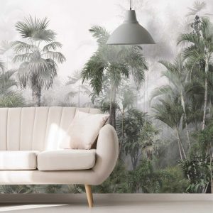 Adesivo Parede Palmeira Paisagem Selva Folhas Painel G1164
