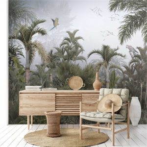 Adesivo Parede Tropical Folhagem Folhas Selva Painel G1167